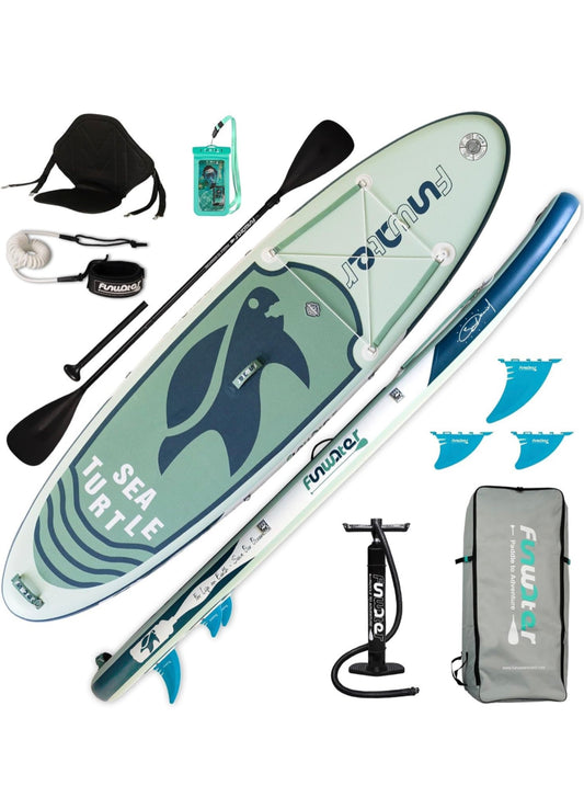 Funwater Inflatable Stand Up Paddle Board SUP Surf Board, with seat for Kayak, Hybrid Model For Sale